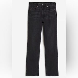Vintage inspired 27 4 black denim jeans straight leg women’s pants high rise